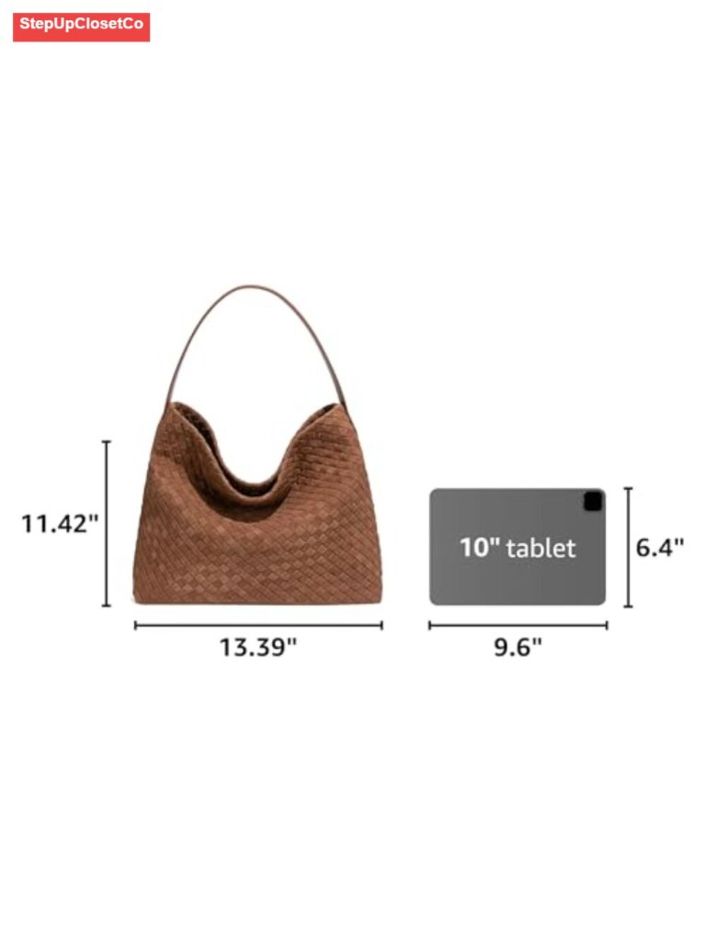 Slouchy Suede Woven Hobo Bag Women Crossbody Crescent Shoulder Satchel Tote - Picture 2 of 6